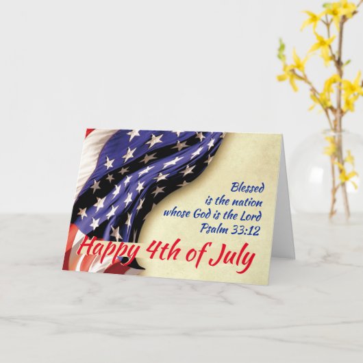 HAPPY 4TH JULY USA Patriotic Scripting Gepersonali Kaart (Gele Bloem)