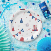 Happy 4th of Juli Cute Party Pattern Papieren Bordje (Feest)