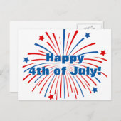 Happy 4th of Juli Onafhankelijkheidsdag briefkaart (Voorkant / Achterkant)