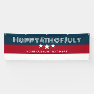 Happy 4th of Juli Partij Gepersonaliseerd Buiten Spandoek