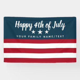 Happy 4th of Juli Patriotic Personalized Spandoek