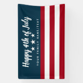 Happy 4th of Juli Patriotic Personalized Spandoek (Verticaal)