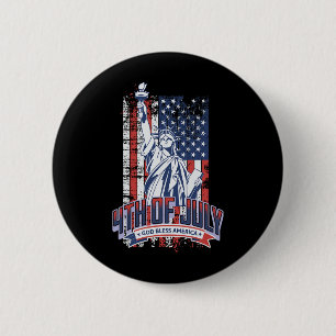Happy 4th of July Amerikaanse vlag Patriottische A Ronde Button 5,7 Cm
