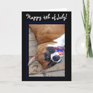Happy 4th of July Boxer wenskaart Kaart
