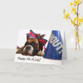 Happy 4th of July Boxer wenskaart Kaart (Gele Bloem)