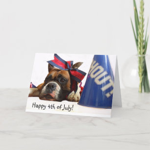 Happy 4th of July Boxer wenskaart Kaart
