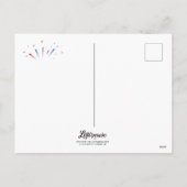 Happy 4th of July Briefkaart (Rood/Blauw Gradiënt) (Achterkant)