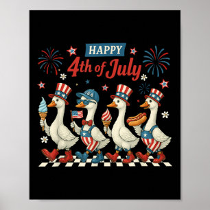 Happy 4th of July Ducks Onafhankelijkheidsdag Amer Poster