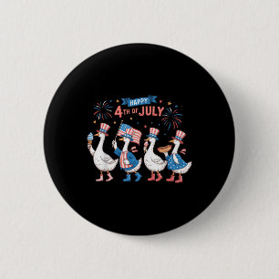 Happy 4th of July Ducks Onafhankelijkheidsdag Amer Ronde Button 5,7 Cm