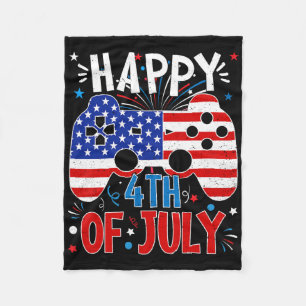 Happy 4th of July Gaming Patriottische Amerikaanse Fleece Deken