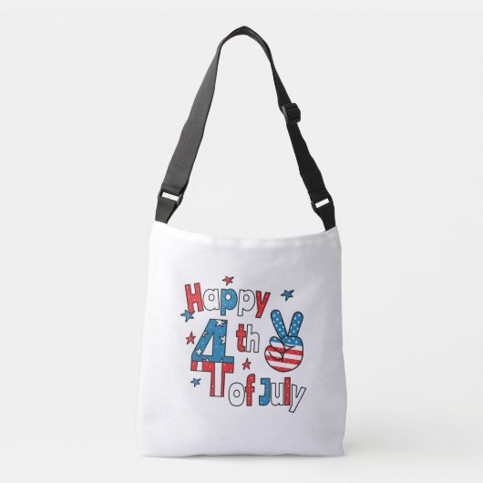 Happy 4th of July Independence Day Crossbody Tas (Voorkant)