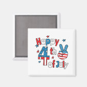 Happy 4th of July Independence Day Magneet (Voorkant / Achterkant)