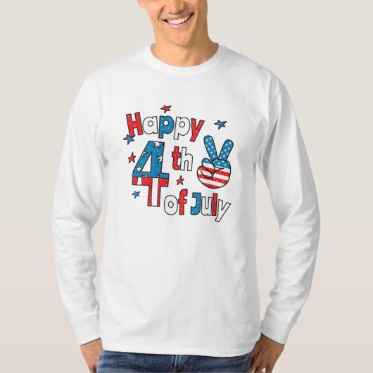 Happy 4th of July Independence Day T-shirt (Voorkant)