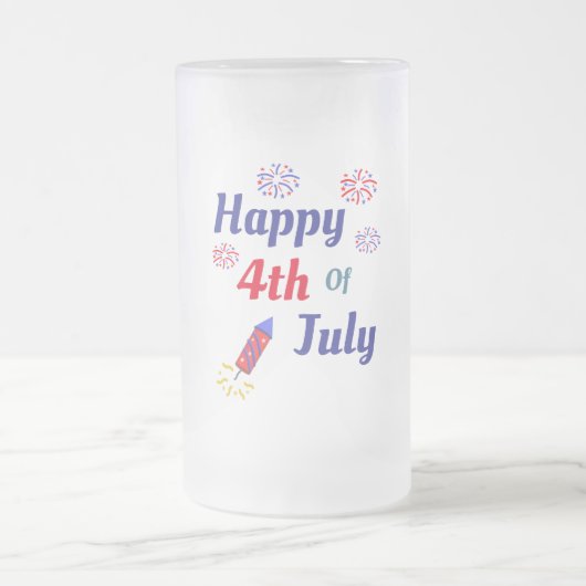 Happy 4th Of July Matglas Bierpul (Center)