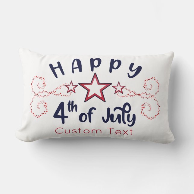 Happy 4th of July met optionele aangepaste tekst S Kussen (Voorkant)
