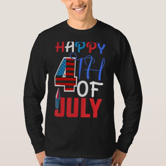 Happy 4th of July Onafhankelijkheidsdag 1776 Ameri T-shirt (Voorkant)