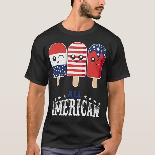 Happy 4th Of July Patriotic Popsicle US Flag 4th O T-shirt (Voorkant)