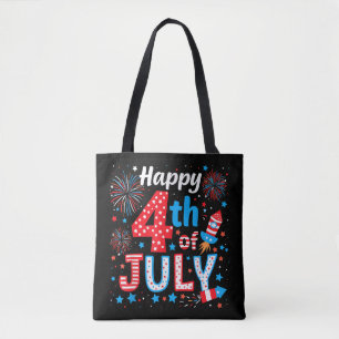 Happy 4th of July Patriottische Amerikaanse vlag Draagtas