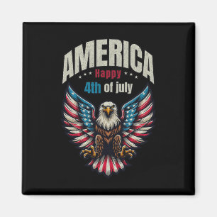 Happy 4th of July - Patriottische Eagle Mannen Magneet