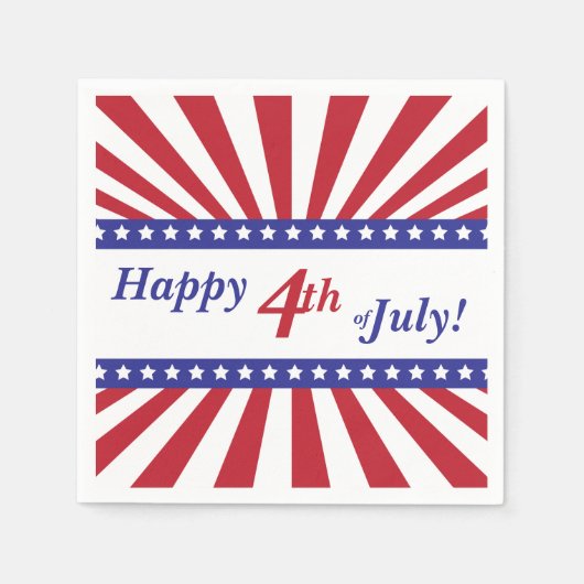 Happy 4th of July Red White and Blue Servetten (Voorkant)