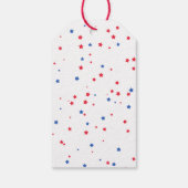 Happy 4th of July Rood Wit & Blauw Party Favoriet Cadeaulabel (Achterkant)