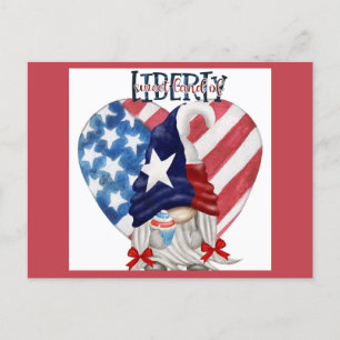 Happy 4th of July Schattigee Gnome Liberty Cupcake Briefkaart