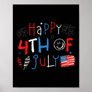 Happy 4th of July Shirten Kinder Patriottische Ame Poster