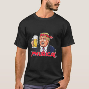Happy 4th of July Trump Amerikaanse vlag Amerika T T-shirt