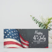 Happy 4th of July Vintage Flag Illustration Art (Staand voorkant)