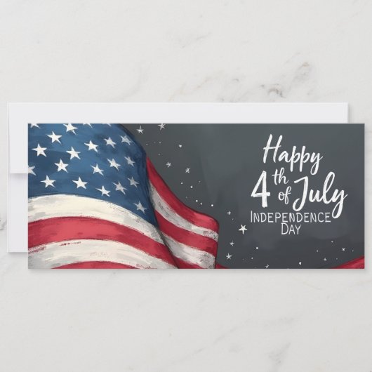 Happy 4th of July Vintage Flag Illustration Art (Voorkant)