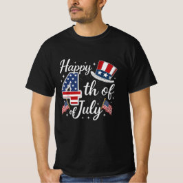 Happy 4th of July Vlag van de Verenigde Staten Pat T-shirt