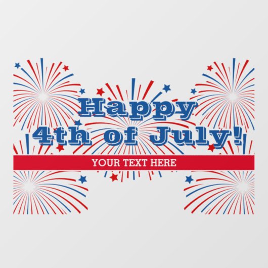 Happy 4th of July vuurwerk feest gewoonte Raamsticker (Vel)