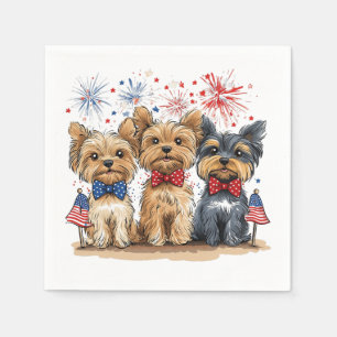 Happy 4th of July Yorkshire Terriër Honden Servet