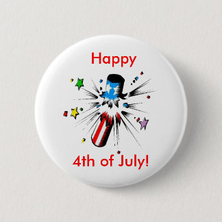 Happy 4th ronde button 5,7 cm