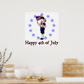 Happy 4th van juli  Art Poster (Keuken)