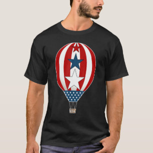 Happy 4th van juli heteluchtballon T-shirt een bal