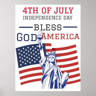 Happy 4th van juli Onafhankelijkheidsdag feest Pos Poster