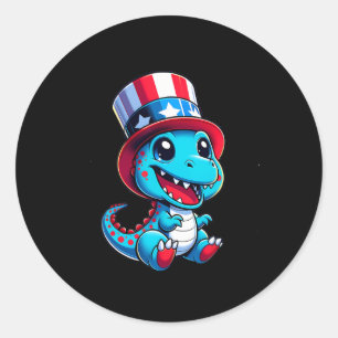 Happy 4th van juli Onafhankelijkheidsdag Mannen Vr Ronde Sticker