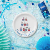 Happy 4th van juli waterverf cupcakes papieren bordje (Feest)
