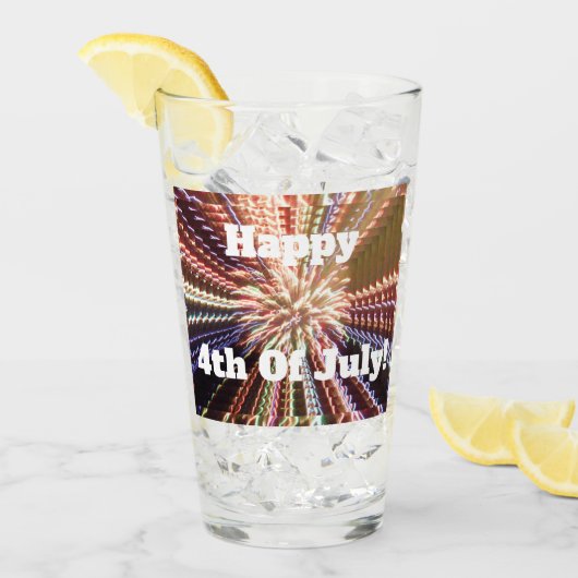 HAPPY 4TH VAN JULY GLASS GLAS (Voorkant ijs)