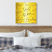 Happy 50e Jubileum Word Art Graphic Canvas Afdruk (Insitu (Slaapkamer))