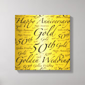 Happy 50e Jubileum Word Art Graphic Canvas Afdruk (Voorkant)