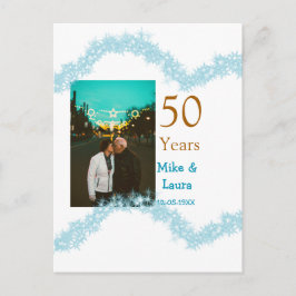 Happy 50th anniversary add couple name date weddin briefkaart