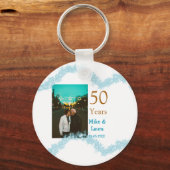 Happy 50th anniversary add couple name date weddin sleutelhanger (Achterkant)