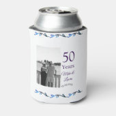 Happy 50th Anniversary Voeg paar naam datum bruilo Blikjeskoeler (Blikje Achterkant)