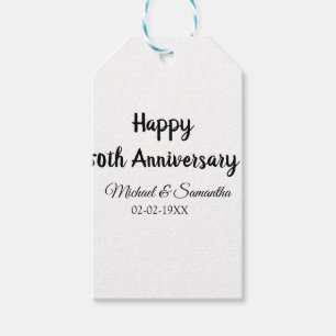 Happy 50th Anniversary Voeg paar naam datum bruilo Cadeaulabel