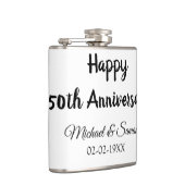 Happy 50th Anniversary Voeg paar naam datum bruilo Heupfles (Rechts)