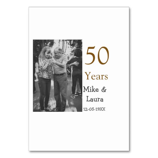 Happy 50th Anniversary Voeg paar naam datum bruilo Kaart (Voorkant)