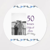 Happy 50th Anniversary Voeg paar naam datum bruilo Labels (Design 1)