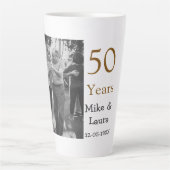 Happy 50th Anniversary Voeg paar naam datum bruilo Latte Mok (Voorkant)